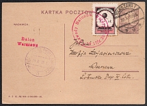 1926 (19 Oct) Warsaw, Second Polish Republic, Non-Postal, Cinderella, Balloon Postcard