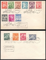 1938 (11 Oct) Second Polish Republic, Registered covers from Warsaw franked with full set of 20th Anniversary of Restoration of Independence tied by Commemorative Cancellations (Fi. 310 - 322, CV $160)