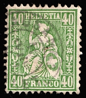 1862 40F Switzerland (Mi 26, Canceled, CV $70)