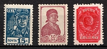 1939 Fifth definitive set, Soviet Union, USSR, Russia (Zv. 579 - 581, Full Set, Perf. 12 х 12.25, MNH)