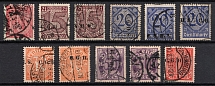 1920 Joining of Upper Silesia, Germany, Official Stamps (Mi. 2 - 7, Variety of Overprints, Canceled, CV $70)