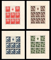 1944 Croatia Independent State (NDH), Souvenir Sheets (Mi. 162 C, 163 A, 164 A, 165 A, Full Set)