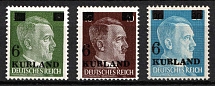 1945 Kurland, German Occupation, Germany (Mi. 1 - 3, Signed, Full Set, CV $190, MNH)
