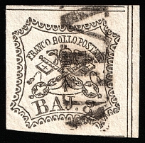 1852 8b Papal states, Italy (Sc 9, Canceled, CV $45)
