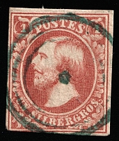 1853 1s Luxembourg (Mi 2c, Canceled, CV $120)