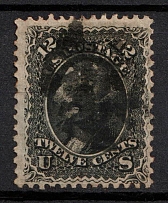 1868 12c Washington, United States, USA (Scott 85E, Intense Black, Canceled, CV $2,300)