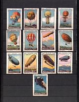 Nestle, Switzerland, Cinderellas, Set of Advertising Stamps, Zeppelins, Balloon Mail