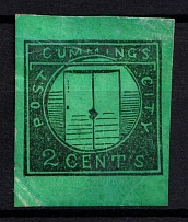 1844 2c Commings' City Post, New York, United States, Locals (Sc. 55L2, CV $650)