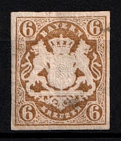 1868 6k Bavaria, German States, Germany (Mi. 20, Sc. 18, CV $130)
