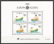 1989 Azores Portugal Block Sheet CV 30 EUR (MNH)
