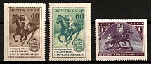 1956 International Horse Races, Soviet Union, USSR, Russia (Zv. 1773 - 1775, Full Set, MNH)