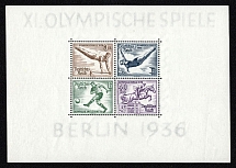 1936 Third Reich, Germany, Souvenir Sheet (Mi. Bl. 5 X, Thin Paper, CV $170, MNH)