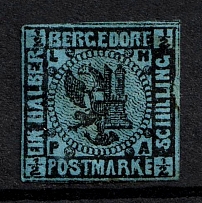 1861 1/2s Bergedorf, German States, Germany (Mi. 1 a, CV $70)