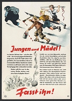 Germany Third Reich, WWII Propaganda, Caricature Coal Thief