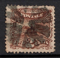 1869 2c Post Horse and Rider, United States, USA (Scott 113, Brown, Canceled, CV $80)