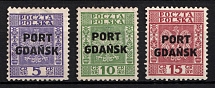1934-35 Port Gdansk, Danzig Gdansk, Germany (Mi. 26 - 28, Signed, Full Set, CV $60)