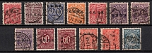 1920-22 Joining of Upper Silesia, Germany, Official Stamps (Mi. 9 - 16, 18, Variety of Overprints, Canceled, CV $80)