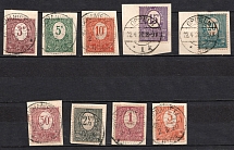 1920 Joining of Upper Silesia, Germany (Mi. 1 - 9, Full Set on piece, Canceled, CV $60)