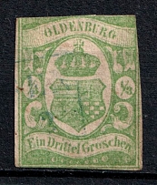 1861 1/3gr Oldenburg, German States, Germany (Mi. 10, Canceled, CV $1,300)