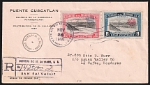 1944 (24 Nov) San Salvador, El Salvador - La Ceiba, Honduras, Registered Airmail First Day Cover (FDC)