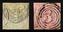 1866 Thurn und Taxis, German States, Germany (Mi. 51 - 52, Canceled, CV $60)