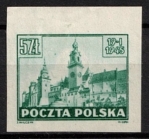 1945 5zl Republic of Poland (Fi. 365 x1 P1, Proof, Signed, MNH)