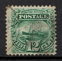 1869 12c S.S. 'Adriatic', United States, USA (Scott 117, Yellowish Green, Canceled, CV $130)