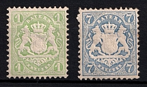 1870 Bavaria, German States, Germany (Mi. 22 y a, 25 y a, CV $60, MNH)