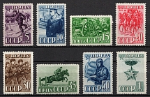1941 23rd Anniversary of the Red Army and Navy, Soviet Union, USSR, Russia (Perf. 12.25, Full Set)