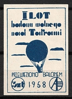1958 3zl Balloon Post, Poland, Non-Postal, Cinderella