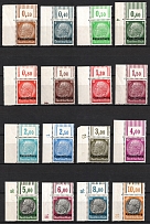 1940 Luxembourg, German Occupation, Germany (Mi. 1 W OR - 16 W OR, Full Set, Corner Margins, Plate Numbers, CV $120, MNH)