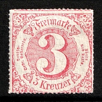 1865 3kr Thurn und Taxis, German States, Germany (Mi. 42, CV $70, MNH)