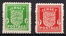 1941-42 Jersey, German Occupation, Germany (Mi. 1 y - 2 y, Full Set, CV $30, MNH)