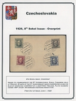 The One Man Collection of Czechoslovakia - Semi - Postal issues - Sokol issue - EXHIBITION STYLE COLLECTION: 1926, 35 mint and used (12) stamps, 8-9 for each denomination, representing watermark varieties and offsets of …