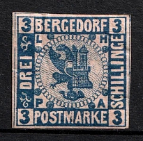 1861-67 3s Bergedorf, German States, Germany (Mi. 4, Sc. 4, Signed, CV $40)