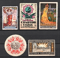 France, Stock of Cinderellas, Non-Postal Stamps, Labels, Advertising, Charity, Propaganda