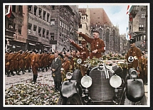 'Third Party Conference 1929 in Nuremberg, and the Brown Army Marches Again', Album No.8 'Germany Awakens' 'Becoming, Fight and Victory of the NSDAP', Third Reich Nazi Germany Propaganda Poster