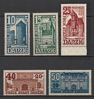 1936 Danzig Gdansk, Germany (Mi. 262 - 266, Signed, Full Set, CV $130, MNH)
