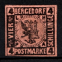 1861 4s Bergedorf, German States, Germany (Mi. 5, CV $40)
