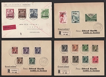 1941 (24 Mar, 28 Apr) 'Company Alfred Kurth', Third Reich WWII, German Propaganda, Germany, Registered, Covers from Luxembourg to Colditz