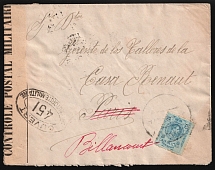 1919 (3 Dec) World War I Censored Military Cover from Strasbourg (France) to Boulogne-Billancourt (France) franked with 25c