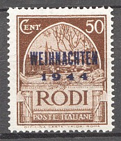 1944 Germany Reich Rhodes Military Mail Fieldpost 50 Cent