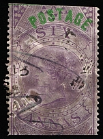 1866 6a East India, British Colonies (SG 66, Canceled, CV $230)