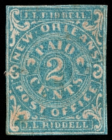 1861 2c New Orleans, Southern Confederate States, United States (Sc 62X1, CV $225)