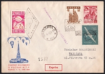 1959 (8 Jun) International Fair in Poznan, Republic of Poland, Non-Postal, Cinderella, Balloon Cover with Warsaw Postmark (Commemorative Cancellation)
