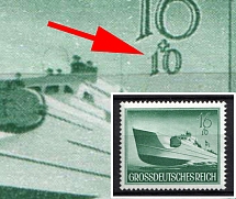 1944 16pf Third Reich, Germany (Mi. 881 I, Missing Marking of the '1' in the value '+10', CV $90, MNH)