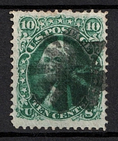 1868 10c Washington, United States, USA (Scott 96, Dark Green, Canceled, CV $320)
