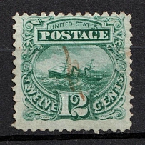 1869 12c S.S. 'Adriatic', United States, USA (Scott 117, Bluish Green, Canceled, CV $180)