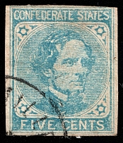 1862 5c Southern Confederate States, United States (Sc 7, Canceled, CV $22)