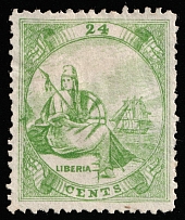1866-69 24c Liberia, Africa (Sc 15, CV 25)